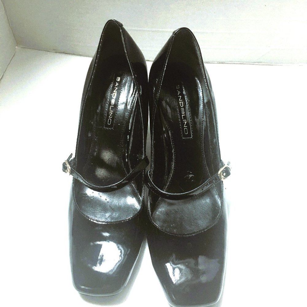 Vintage Bandolino Mary Jane Black Heels Dark Academia Retro Goth Grunge sz 9M